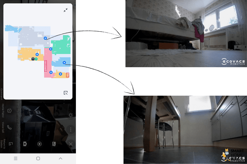 Der Ecovacs Deebot X1 Turbo patrouilliert durch die Wohnung und zeichnet Bilder und Video auf